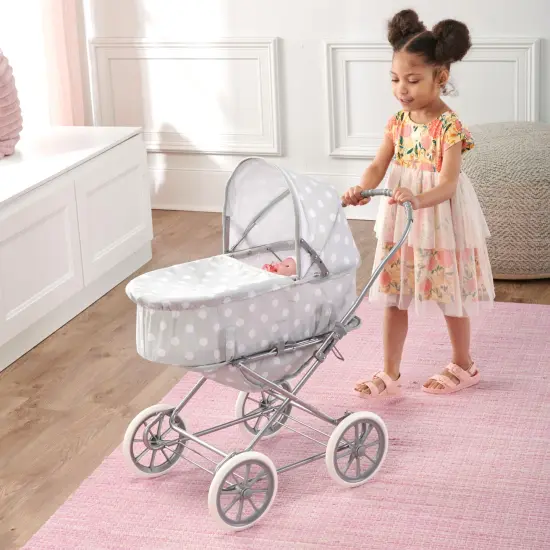 Badger Basket Just Like Mommy 3-in-1 Doll Pram/Carrier/Stroller Gray/Dot {2}