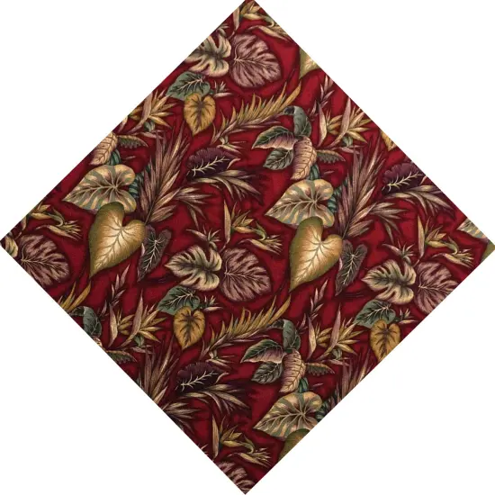 1 Yard Tropical Garden Cotton Upholstery Fabric Lush Botanical 56-58 Inches Wide Red {5}