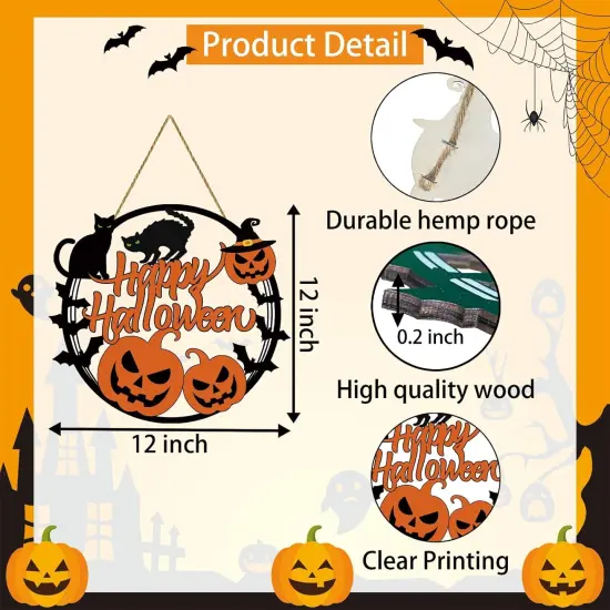 Halloween Wreath Decor - Scary Pumpkin {2}