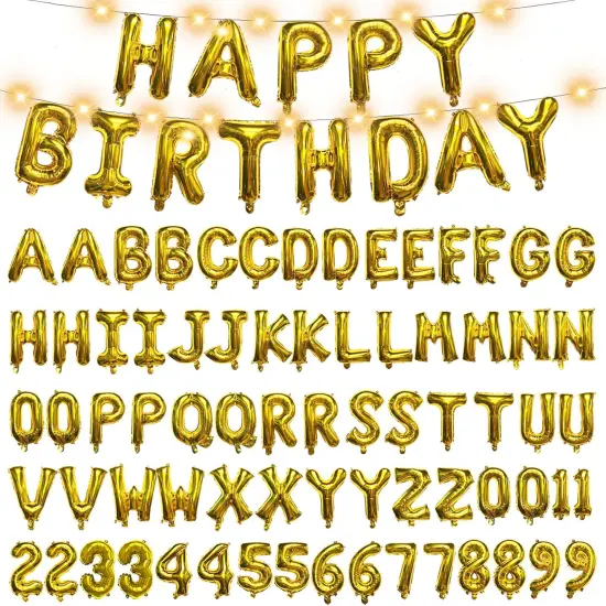 [85 PCS] Foil Personalized Name Happy Birthday Balloons Letters {1}