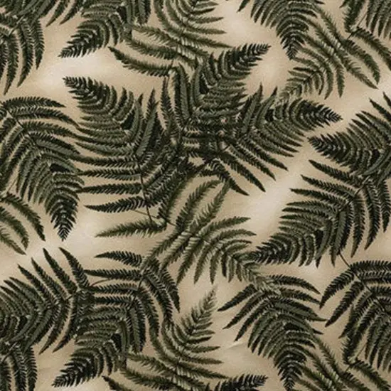 1 Yard Floating Leaves Cotton Upholstery Fabric 36in L x 56in W Beige {2}