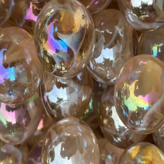 JELLYFISH Pink/Peach Fairy Glass Marbles 25mm (1 inch) SHOOTER Taw Lot {3}