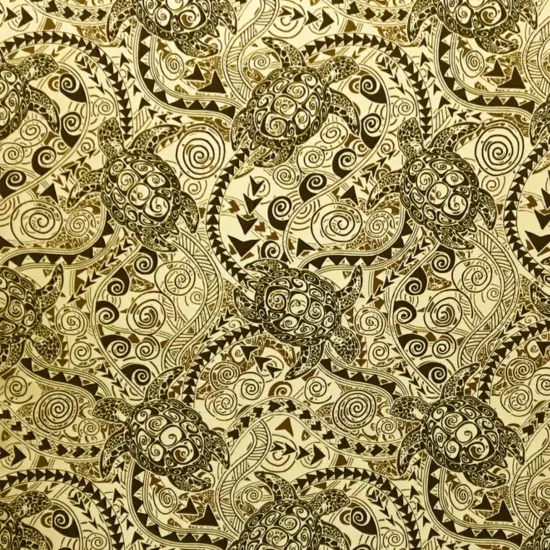 1 Yard Tiki Turtle All Over Cotton Fabric, 45 inches Width RED {4}