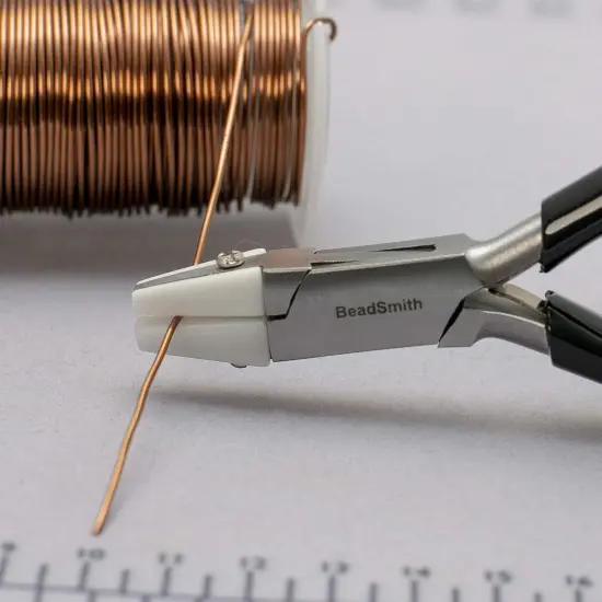 The Beadsmith Double Nylon Jaw Chain Nose Pliers, 4.75 inches (120mm), Black PVC Comfort Grip Handle, with Double Leaf Spring, protects wire when bending and looping {4}