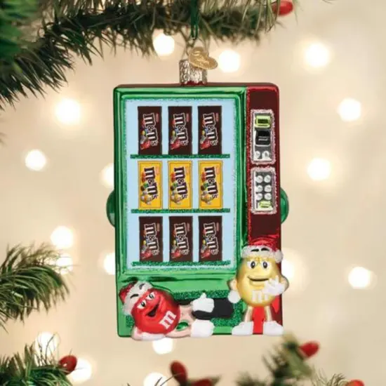 Old World Christmas 4.75 In M&M's Vending Machine Tree Ornament , Plain And Peanut Candies Ornament Multicolored {3}