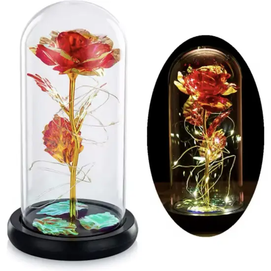 Light Up Red Rose in A Glass Birthday Gift for Woman Mothers Day Flowers Gift for Mom Rose Flower Gift for Her Anniversary Gift Preserved Flowers {5}