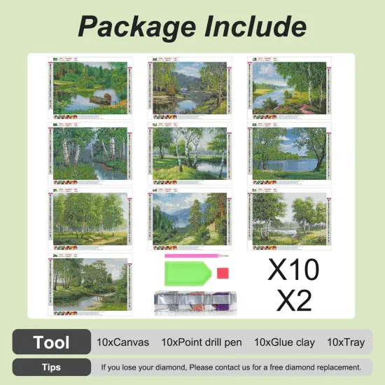 10 Pack 5D Diamond Art Kits for Beginners,12&times;16inch {3}