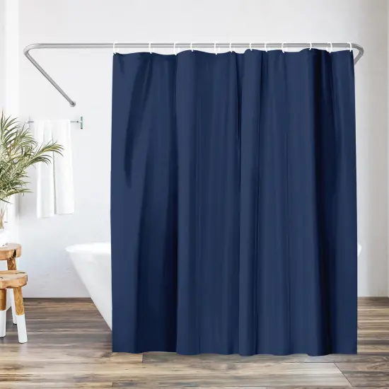 Americanflat 71x74 Solid Blue Shower Curtain - Water Resistant - Polyester Fabric {1}