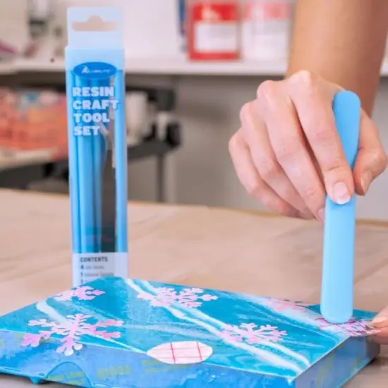 Alumilite 8 Piece Reusable Resin Craft Tool Set - (4 silicone stir sticks, 1 silicone spatula, 1 tweezer, 1 Jewel Spreader Rod, 1 Jewel Needle Rod) {4}