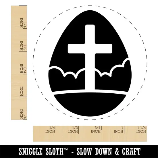 Easter Egg Christian Cross Cloudy Sky Rubber Stamp for Stamping Crafting Planners {1}