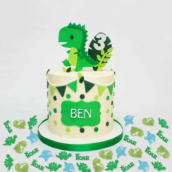 200PCS Dinosaur Confetti Cute Dino Theme Roar Birthday Party Baby Shower Table Confetti Kids Boys Girls Table Confetti Party Decoration for Baby Shower Children Birthday Party Decor {4}