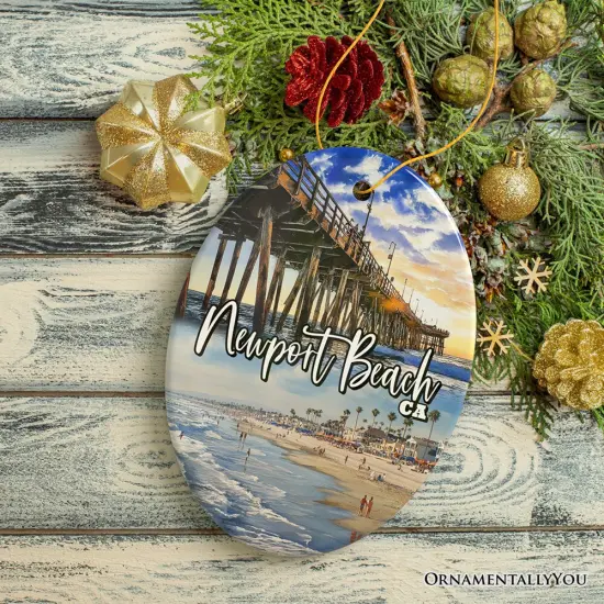 Newport Beach Christmas Ornament, California Coastal City Gift and Tree Decor {5}