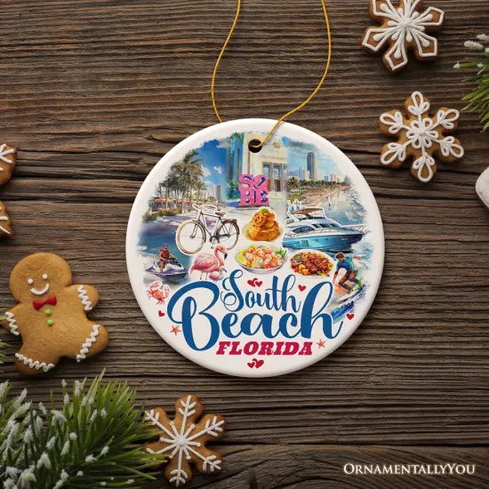 South Beach Artistic Culture Christmas Ornament, Florida Souvenir and Gift {2}