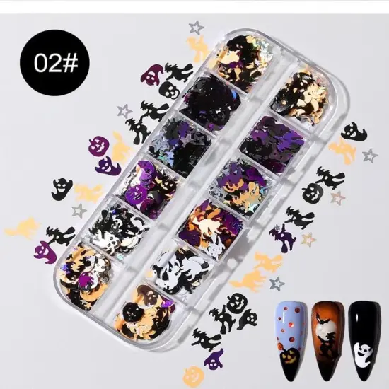 3 Boxes Halloween Nail Art Glitter Sequins {3}