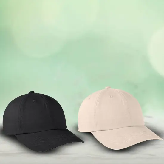 Port Authority&reg; Ripstop Cap, Low-Profile Lightly Structured Cotton Ripstop Hat with Hook and Loop Closure Black {7}