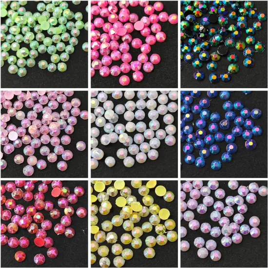 2-3mm Flatback Resin Jelly Rhinestones with 2 Pcs B7000 (Mixed Color) {4}