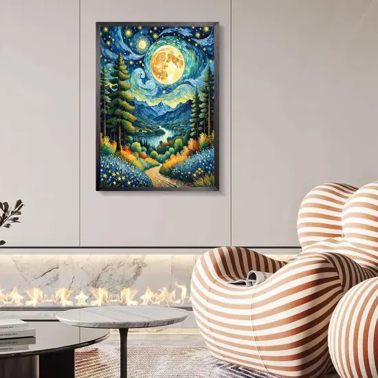 Moon Forest Diamond Painting Kits for Adults - 12"x16" {4}