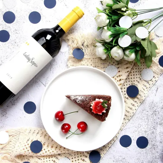 Navy-Blue White-Silver Party-Decorations Confetti {2}