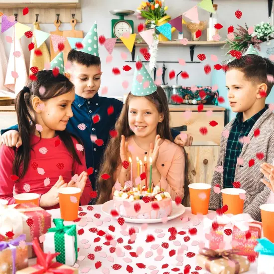 200PCS Strawberry Dot Confetti Scatters for Baby Shower, Bee Birthday, Wedding {3}