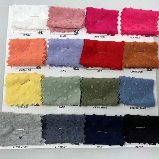 1 Yard Swiss Dot Jersey Knit Solid Fabric Soft Stretch Lightweight 58"-60" Width 2TN H. Gray {1}