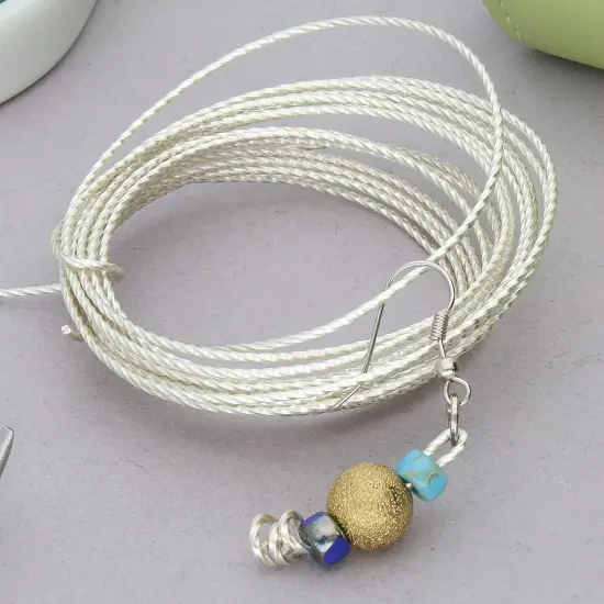 The Beadsmith Twisted Craft Wire - Wire Elements - Medium Temper - 18 Gauge, 8 Ft Coil - Silver Color - Beading Wire Used for Jewelry Making, and Other DIY Arts & Crafts {5}