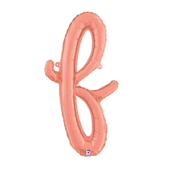 Betallic&reg; 24 inch Script Letter F Rose Gold Air Fill Only Balloon {4}