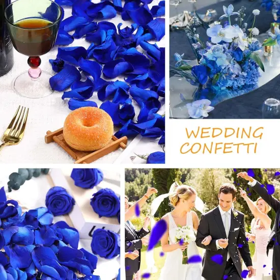 Dried Real Rose Petals, Natural Preserved Dry Flower Petals for Wedding Party Dinner Table Decor, Romantic Night for Her Set {4}