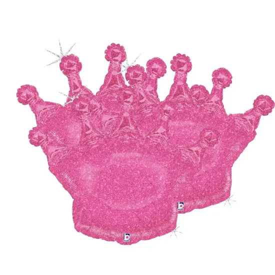 Betallic&reg; 36 Inch Glittering Crown Pink Balloon {5}