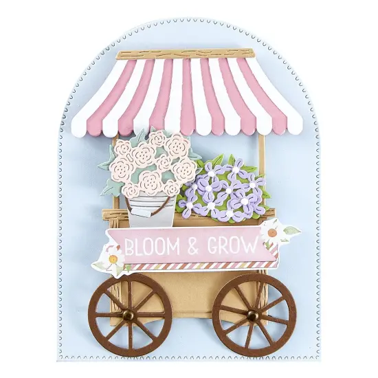 Spellbinders Etched Dies Vintage Flower Shoppe-Flower Cart {4}