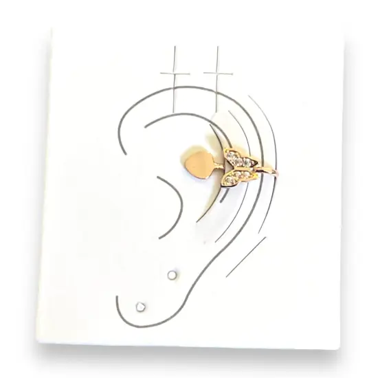 Butterfly Nose Ring for Women - Vintage Crystal Butterfly Nose Ring U-Shaped Clip-On Nose Stud Gold Plated Cz American Diamond Nose Pin Nose Cuff Crystal Septum Piercing Jewelry for Women {1}