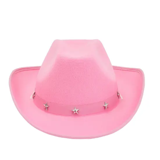 Felt Pink Cowgirl Hat for Women and Men, Costume Accessories (14.8 x 10.6 x 5.9 Inches) {6}