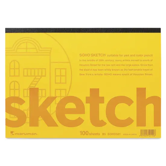 Maruman Soho Series Sketchbook - B5, 7.2" x 10.1", 100 Sheets {1}
