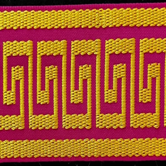1-3/4" Greek Key Jacquard Woven Ribbon Trim - 6 Continuous Yards - Many Colors! H {1}