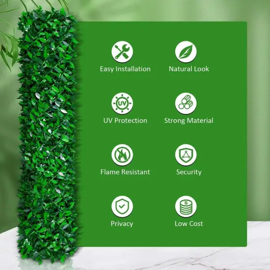 Artificial Green Leaf Fence Durable Waterproof 10ft x 3.3ft {2}