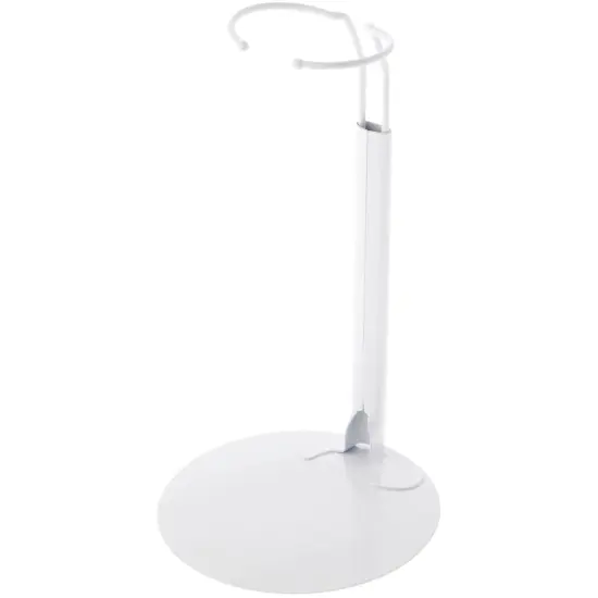 Plymor DSP-70W White Adjustable Doll Stand, fits 12, 13, 14, 15, 16, and 17 inch Dolls or Action Figures, Waist is 2.25" - 2.75" wide, 6" - 8" around {1}