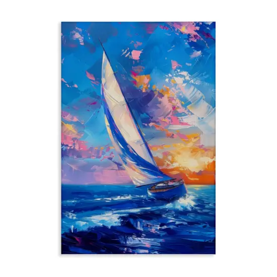 Stupell Industries Abstract Boat at Sunset Canvas Design by LSR Design Studio {1}