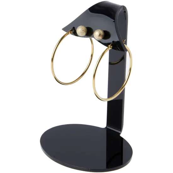 Plymor Black Acrylic 2 Pair Hanging Earring Display Stand, 3.25" W x 2.75" D x 4.75" H {3}