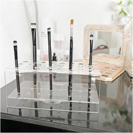 Plymor Clear Acrylic 24 Pen Display Holder Stand, 3.125" H x 7.375" W x 3.75" D {4}