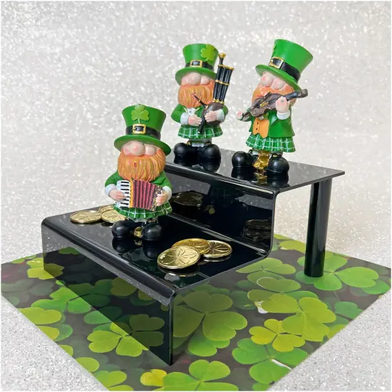 Plymor Black Acrylic 2-Step Display Stairs, 4.25" H x 8" W x 8.5" D {4}