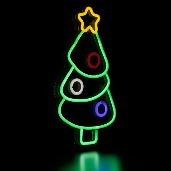 Northlight Christmas Tree LED Neon Lighted Wall or Window Decoration - 15" Multi {6}