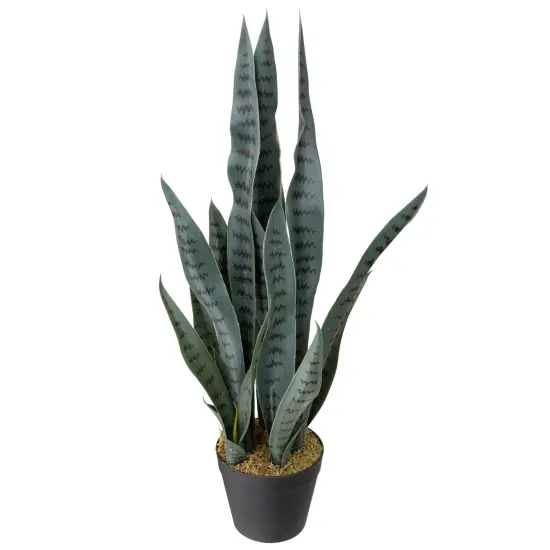 Northlight Real Touch™️ Artificial Two Tone Potted Snake Plant - 29" Green {6}