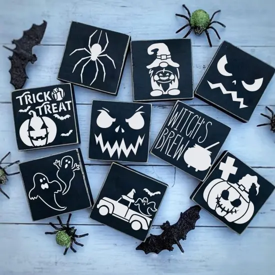 24 PCS Small Halloween Stencils for Painting on Wood, 3x3 inch (Halloween) {2}