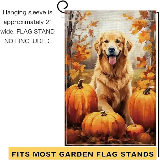 Fall Garden Yard Flag 12x18inch(Fall-Golden Retriever) {3}