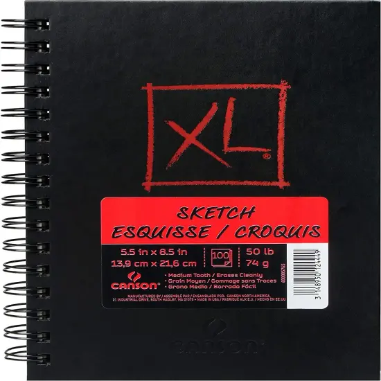 Canson XL Sketch Book 5.5"X8.5"-Wire Bound, 100 Sheets {1}