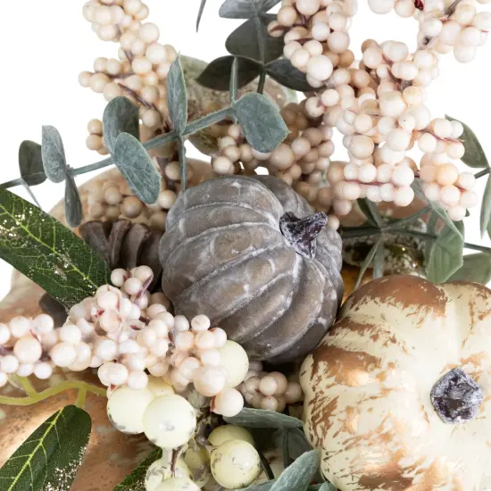 Northlight Pumpkins and Berries Fall Harvest Decoration - 9" White {7}