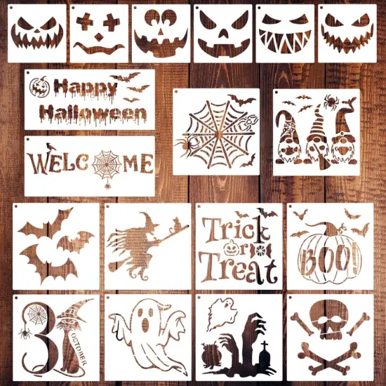 18 Pieces Halloween Stencils {1}