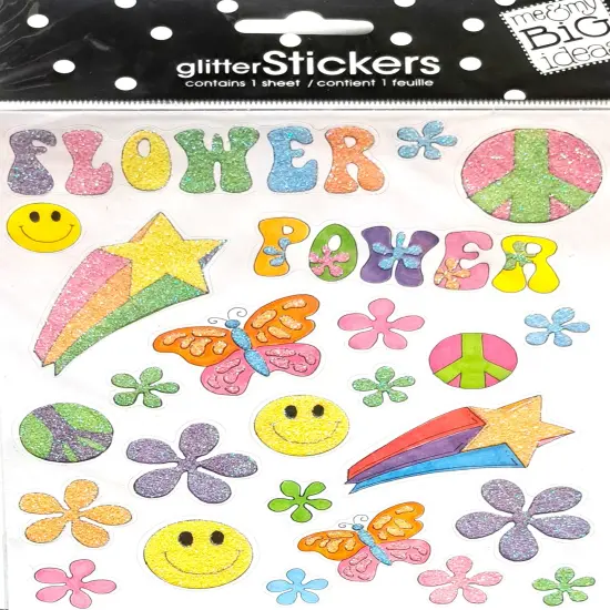 Me & My Big Ideas Flower Power Glitter Stickers {1}