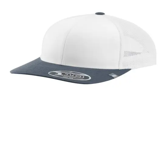 TravisMathew Cruz Colorblock Trucker Cap Structured Mid Profile Flexfit 110 with Breathable Mesh Heather Grey/ Black {5}