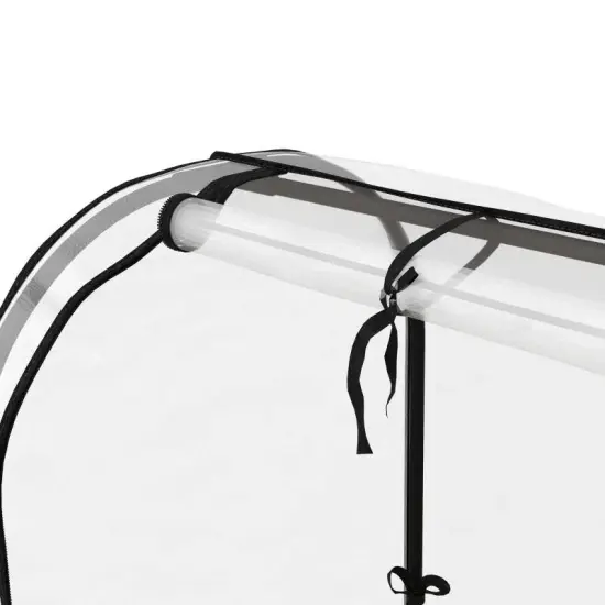 Cream Raised Garden Bed with Protective Greenhouse Cover for Plants {4}