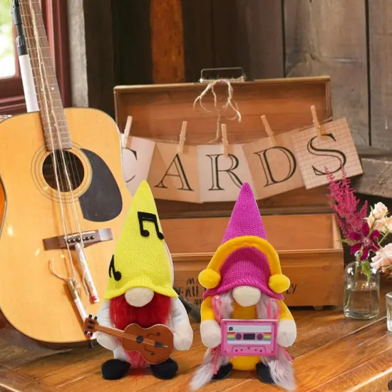 2 Pcs Rock Roll Gnome Guitar Cassette Tape Disc Gnomes {2}